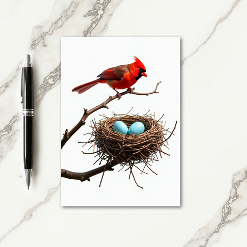 Plume Bird Nest Scene Card