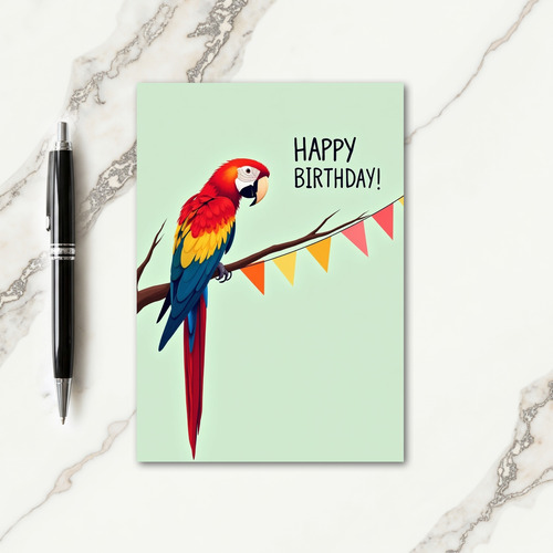 Plumed Bird Birthday Card