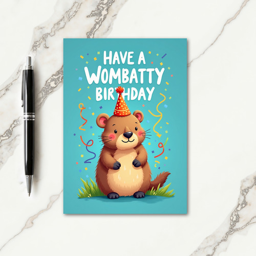 Plump Marsupial Birthday Card