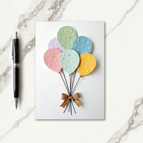 Plush Balloon Birthday Card