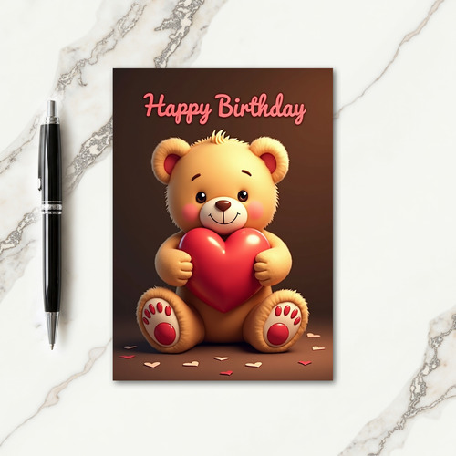 Plush Bear Birthday Card