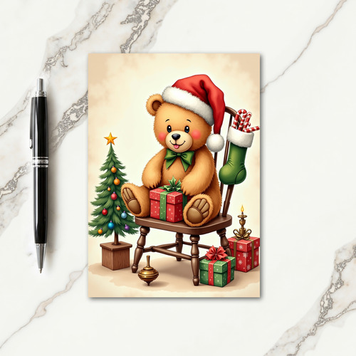 Plush Bear Christmas Card thumbnail