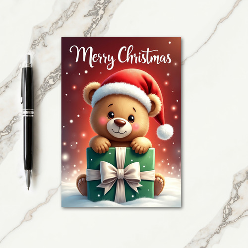 Plush Bear Christmas Joy Card