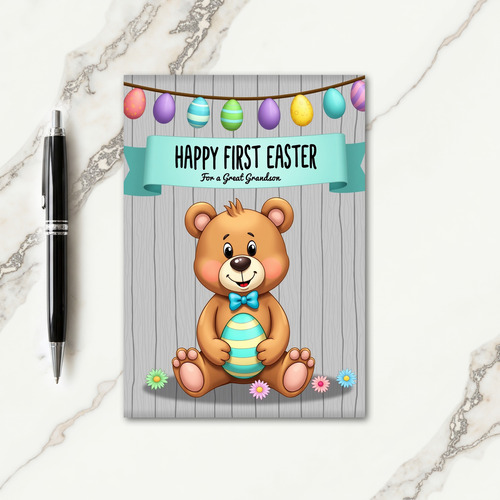 Plush Bear Faux Gold Foil Card