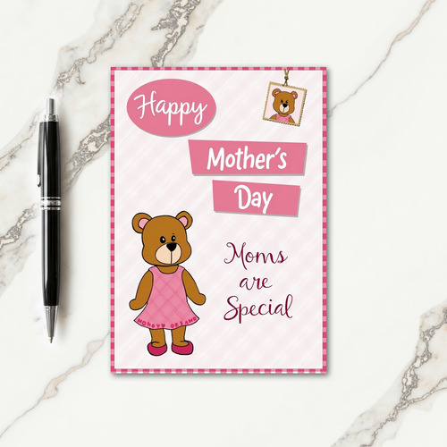 Plush Bear Mothers Day Scene Card
