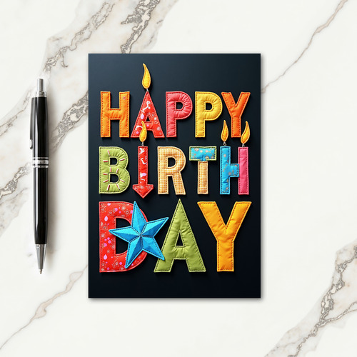 Plush Birthday Fabric Card