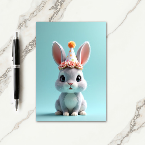 Plush Bunny Birthday Card