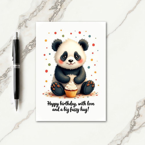 Plush Cub Cupcake Birthday Card