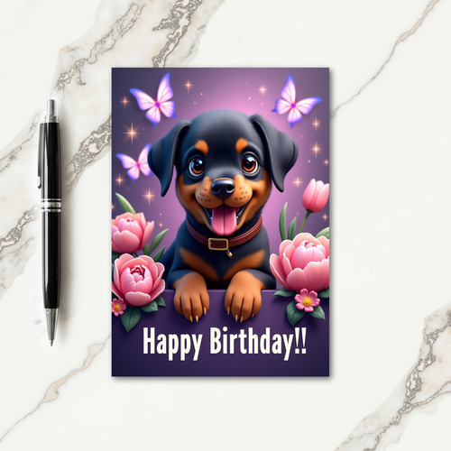 Plush Dog Birthday Card