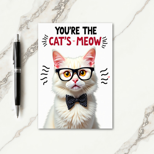 Plush Elegant Feline Friend Card