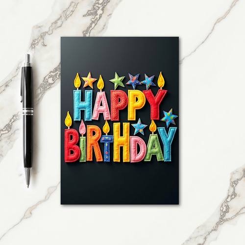 Plush Felt Letters Birthday Card