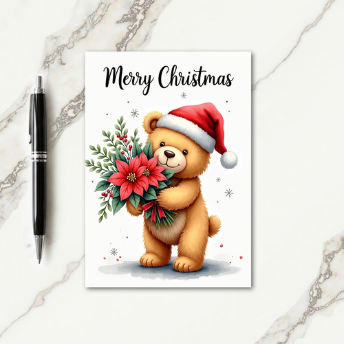 Plush Floral Christmas Card
