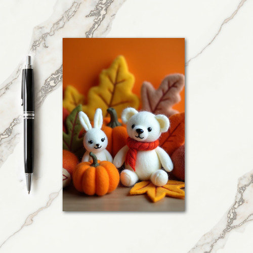 Plush Friends Autumn Blessings Card