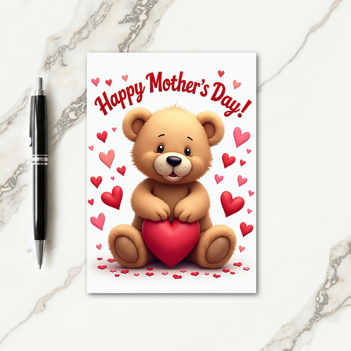 Plush Heart Mothers Day Card
