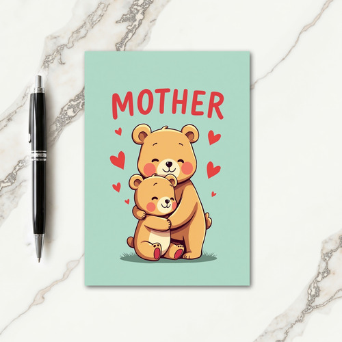 Plush Mother Bear Hug Card