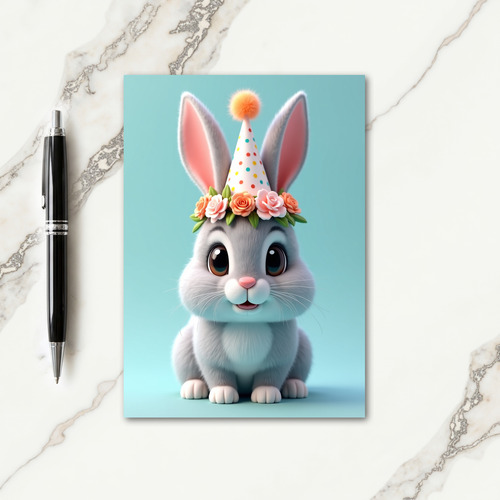 Plush Rabbit Birthday Card