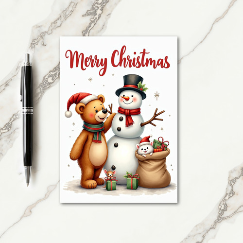 Plush Snow Friends Card