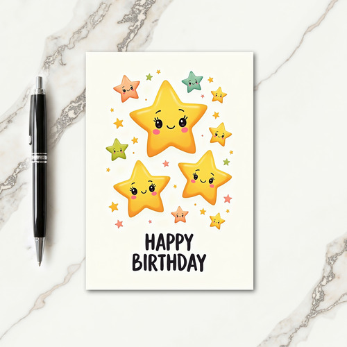 Plush Star Birthday Card