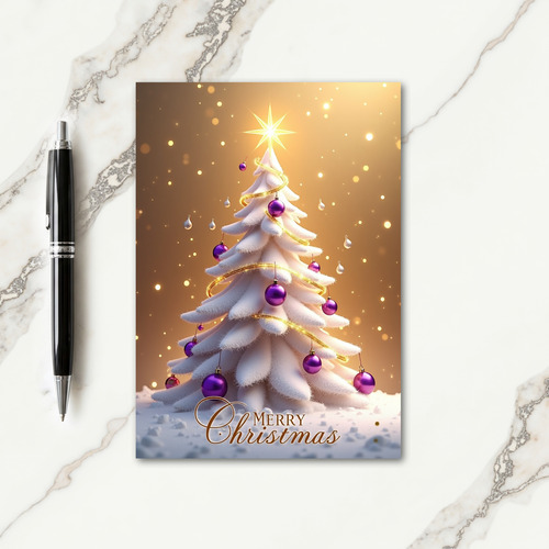 Plush White Christmas Star Card