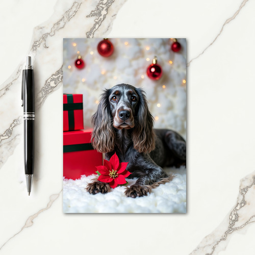 Poised Canine Christmas Card