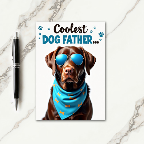 Poised Pup Fathers Day Art Card