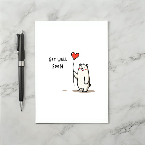 Polar Bear Get Well Card
