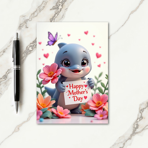 Polka Dot Aquatic Friend Mother Card