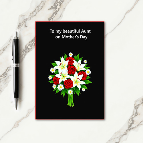 Polka Dot Aunt Floral Day Card