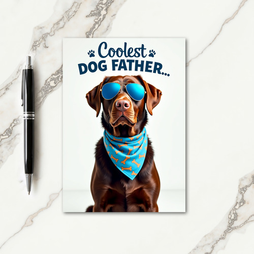 Polka Dot Aviator Pup Portrait Card