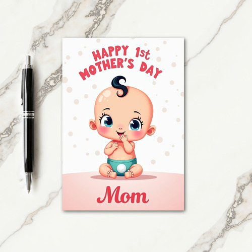Polka Dot Baby First Card