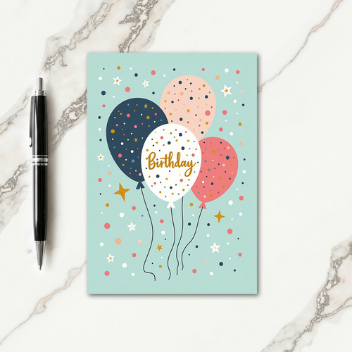 Polka Dot Balloon Birthday Card