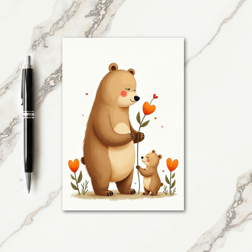 Polka Dot Bear Family Love Card