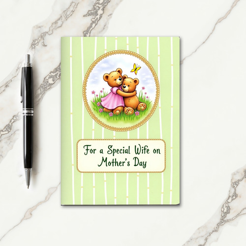 Polka Dot Bears Hugs Greeting Card