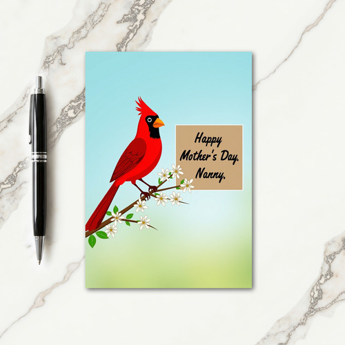 Polka Dot Bird Branch Art Card