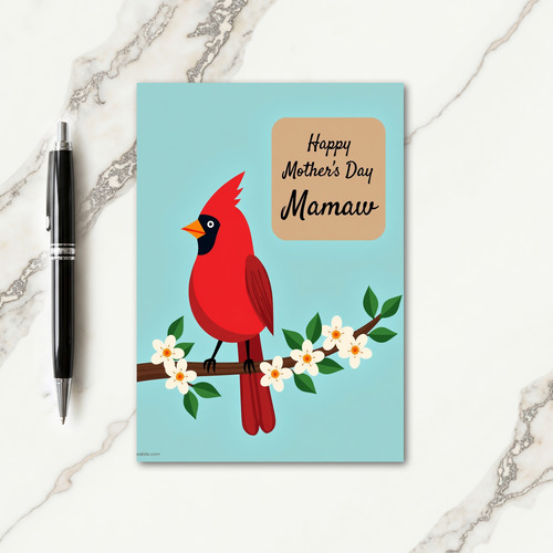 Polka Dot Bird Family Card