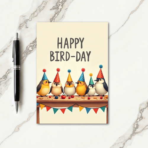 Polka Dot Bird Party Card