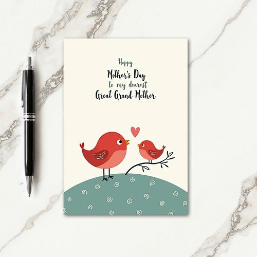 Polka Dot Birds Love Card