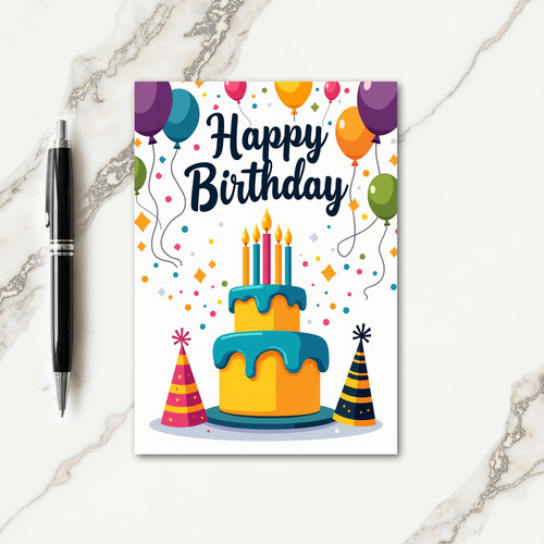 Polka Dot Birthday Cake Card