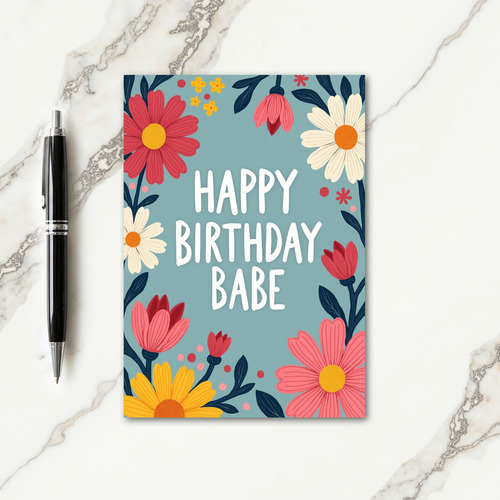 Polka Dot Birthday Floral Card