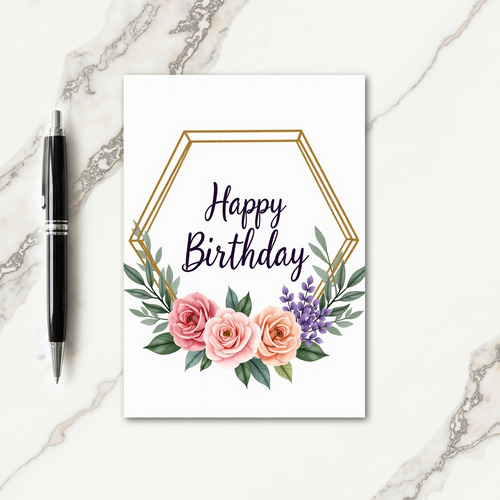 Polka Dot Birthday Flower Card