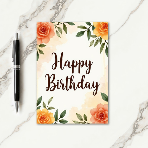 Polka Dot Birthday Flowers Card