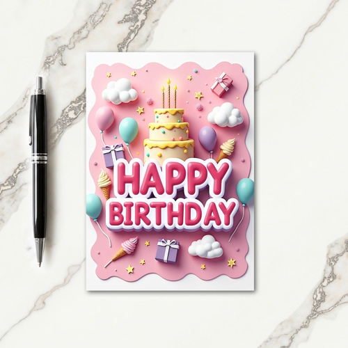 Polka Dot Birthday Wishes Card