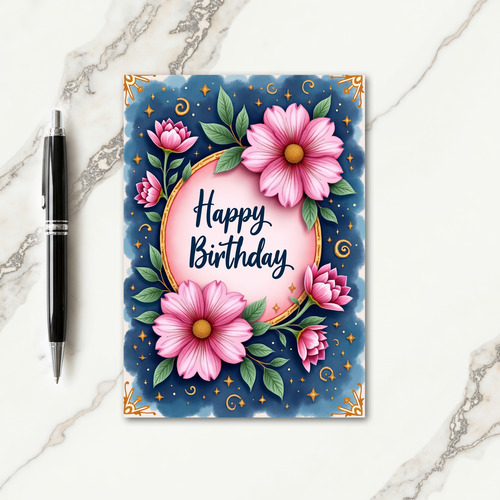 Polka Dot Bloom Frame Card