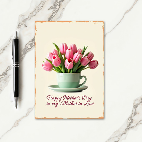 Polka Dot Blossom Teacup Card