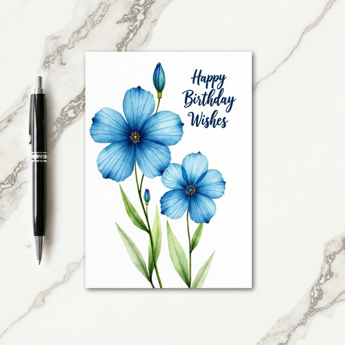 Polka Dot Blue Bloom Card