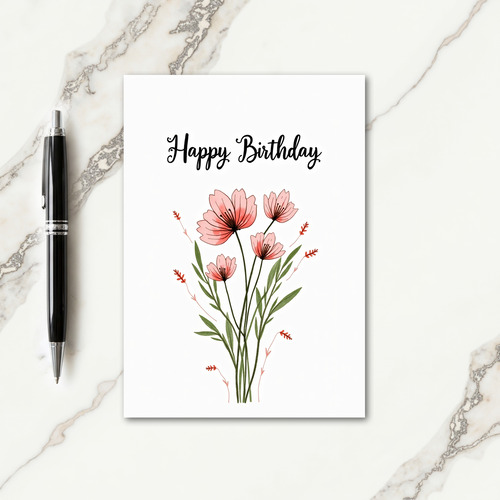Polka Dot Blush Floral Card