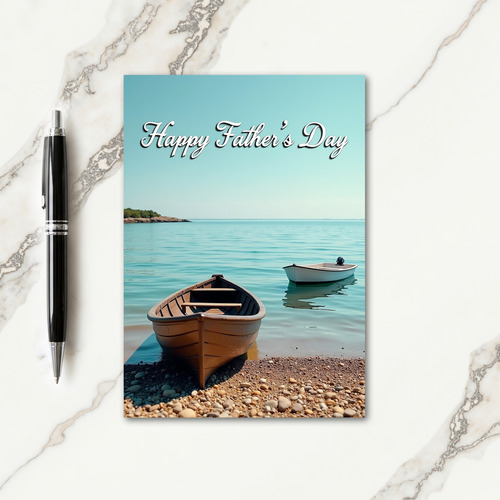 Polka Dot Boat Scene Fathers Day Card