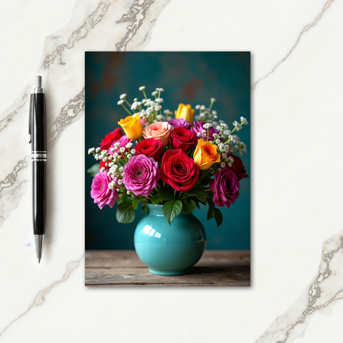 Polka Dot Bouquet Still Life Card