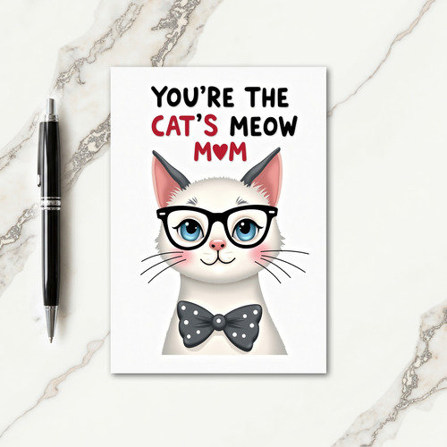 Polka Dot Bowtie Mom Card