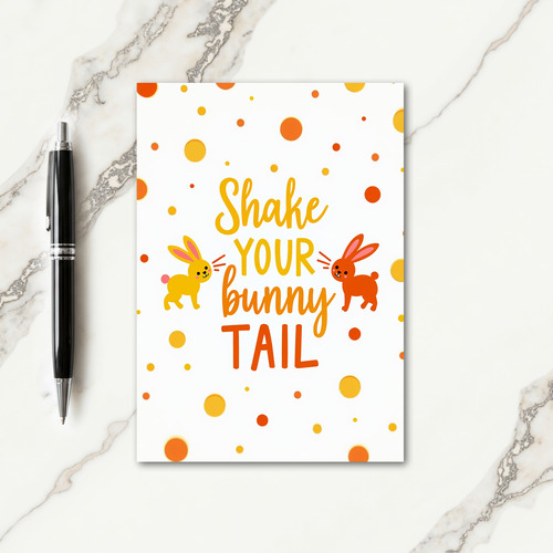 Polka Dot Bunny Tail Shake Card